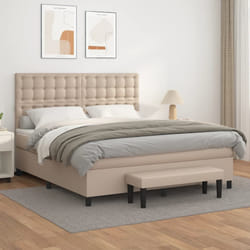 vidaXL Sommier à lattes de lit avec matelas Cappuccino 160x200 cm - 160 x 200 cm