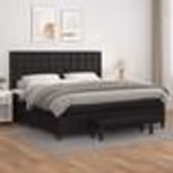 vidaXL Sommier à lattes de lit avec matelas Noir 200x200 cm Similicuir - 200 x 200 cm