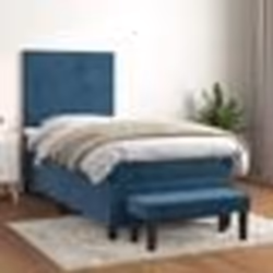 vidaXL Sommier à lattes de lit avec matelas Bleu foncé 90x190 cm - 90 x 190 cm