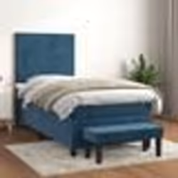 vidaXL Sommier à lattes de lit avec matelas Bleu foncé 100x200 cm - 100 x 200 cm