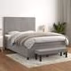 vidaXL Sommier à lattes de lit et matelas Gris clair 140x200cm Velours - 140 x 200 cm