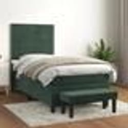 vidaXL Sommier à lattes de lit avec matelas Vert foncé 90x200 cm - 90 x 200 cm