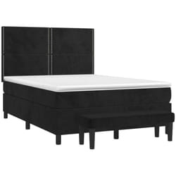 Vidaxl - Sommier À Lattes De Lit Avec Matelas Noir 140x190 Cm Velours