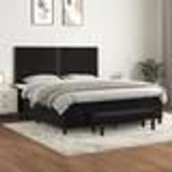 vidaXL Sommier à lattes de lit et matelas Noir 160x200 cm Velours - 160 x 200 cm