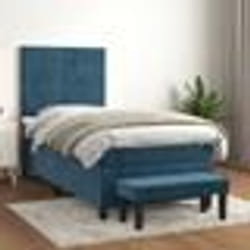 vidaXL Sommier à lattes de lit avec matelas Bleu foncé 90x190 cm - 90 x 190 cm