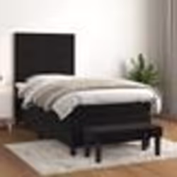 vidaXL Sommier à lattes de lit avec matelas Noir 100x200 cm Velours - 100 x 200 cm