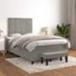vidaXL Sommier à lattes de lit et matelas Gris clair 120x200cm Velours - 120 x 200 cm