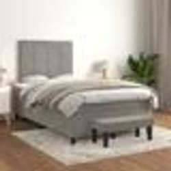 vidaXL Sommier à lattes de lit et matelas Gris clair 120x200cm Velours - 120 x 200 cm