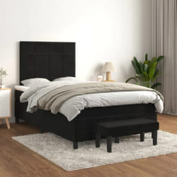 VIDAXL Sommier à lattes avec matelas - Noir