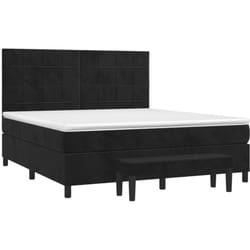 Vidaxl - Sommier À Lattes De Lit Avec Matelas Noir 180x200 Cm Velours