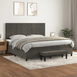 vidaXL Sommier à lattes avec matelas - Gris foncé
