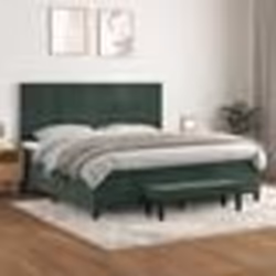 vidaXL Sommier à lattes de lit et matelas Vert foncé 200x200cm Velours - 200 x 200 cm