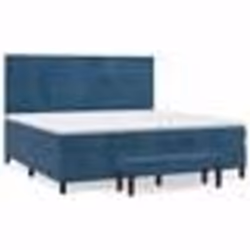 vidaXL Sommier à lattes de lit et matelas Bleu foncé 200x200cm Velours - 200 x 200 cm