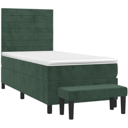Vidaxl - Sommier À Lattes De Lit Avec Matelas Vert Foncé 100x200 Cm