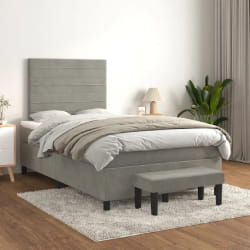 vidaXL Sommier à lattes 120x200 - Velours gris clair