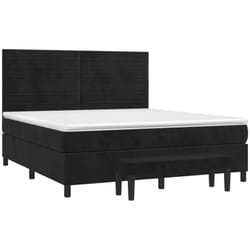 vidaXL Sommier à lattes de lit et matelas Noir 160x200 cm Velours - 160 x 200 cm