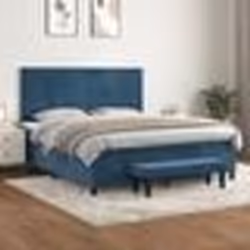 vidaXL Sommier à lattes de lit et matelas Bleu foncé 180x200cm Velours - 180 x 200 cm