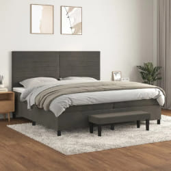 vidaXL Sommier Velours Gris foncé 200x200 cm
