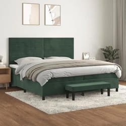 vidaXL Sommier à lattes de lit et matelas Vert foncé 200x200cm Velours - 200 x 200 cm
