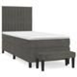 vidaXL Sommier à lattes de lit et matelas Gris foncé 90x190 cm Velours - 90 x 190 cm