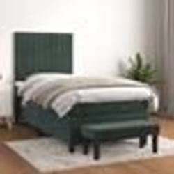vidaXL Sommier à lattes de lit avec matelas Vert foncé 100x200 cm - 100 x 200 cm