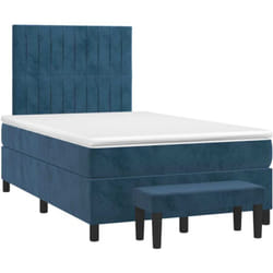 Vidaxl - Sommier À Lattes De Lit Et Matelas Bleu Foncé 120x200cm Velours