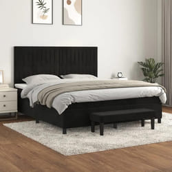 vidaXL Sommier à lattes de lit et matelas Noir 160x200 cm Velours - 160 x 200 cm