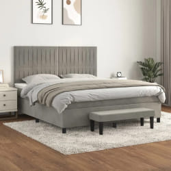 VIDAXL Sommier à lattes gris clair 180x200 cm