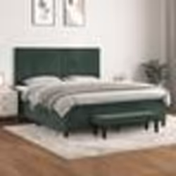 vidaXL Sommier à lattes de lit et matelas Vert foncé 180x200cm Velours - 180 x 200 cm