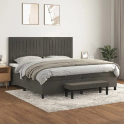 vidaXL Sommier à lattes - Gris foncé 200x200 cm