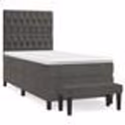 vidaXL Sommier à lattes de lit avec matelas Gris foncé 100x200 cm - 100 x 200 cm