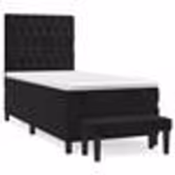 vidaXL Sommier à lattes de lit avec matelas Noir 100x200 cm Velours - 100 x 200 cm