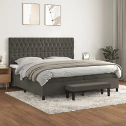 vidaXL Sommier à lattes gris foncé 200x200 cm