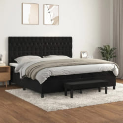 VidaXL Sommier Velours Noir - 200x200 cm