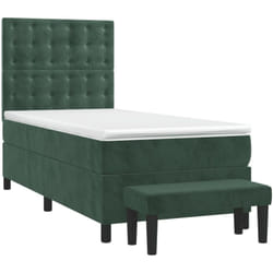 vidaXL Sommier à lattes de lit et matelas Vert foncé 80x200 cm Velours - 80 x 200 cm