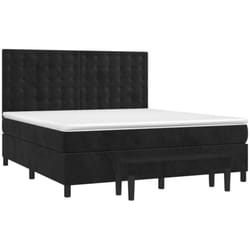 vidaXL Sommier à lattes de lit et matelas Noir 160x200 cm Velours - 160 x 200 cm