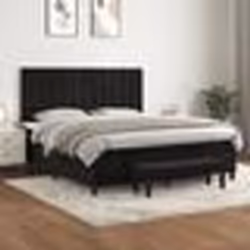 vidaXL Sommier à lattes de lit avec matelas Noir 180x200 cm Velours - 180 x 200 cm