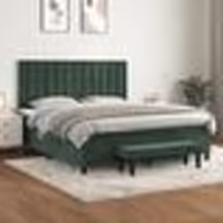 vidaXL Sommier à lattes de lit et matelas Vert foncé 180x200cm Velours - 180 x 200 cm