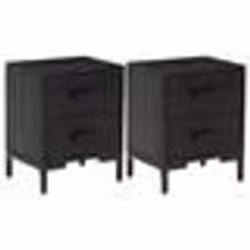 vidaXL Tables de chevet 2 pcs Noir 36x30x45 cm Bois de pin massif