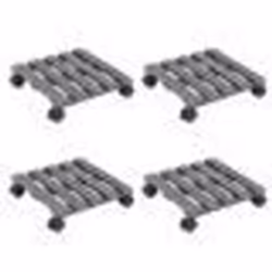 vidaXL Chariots à plantes 4 pcs Gris 30x30x7,5 cm WPC - TU