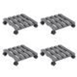 vidaXL Chariots à plantes 4 pcs Gris 30x30x7,5 cm WPC - TU