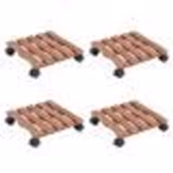 vidaXL Chariots à plantes 4 pcs Marron 30x30x7,5 cm WPC - TU
