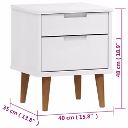 VidaXL 350496 Table de nuit et table de chevet Blanc - Vue supplémentaire 7