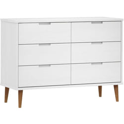 vidaXL Commode MOLDE Blanc 113x40x80 cm Bois de pin massif