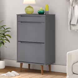 Avec cette armoire à chaussures en bois délicate et robuste, vous pouvez ranger efficacement vos chaussures et ajouter une dé ...