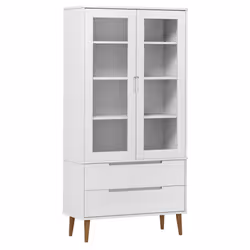 VidaXL 350544, Blanc, Bois, Bois, Verre, Bois de pin, Bois, 900 mm, 350 mm