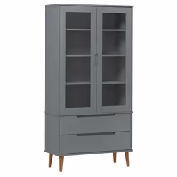 VidaXL 350545, Gris, Bois, Bois, Verre, Bois de pin, Bois, 900 mm, 350 mm