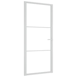 vidaXL Porte intérieure 93x201,5 cm Blanc Verre ESG et aluminium