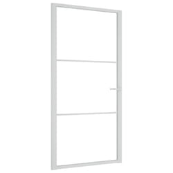 vidaXL Porte intérieure 102,5x201,5 cm Blanc Verre ESG et aluminium