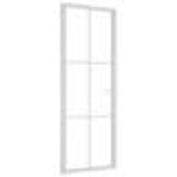 vidaXL Porte intérieure 76x201,5 cm Blanc Verre ESG et aluminium